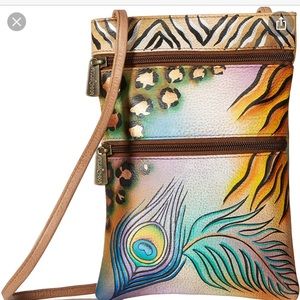 Anuschka Mini Travel Peacock Bag